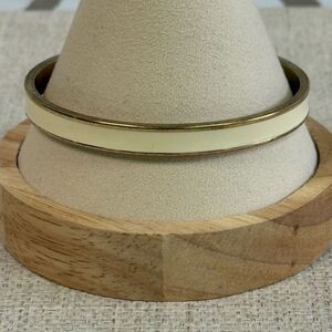 Kate Spade Cream & Gold Enamel Bangle Bracelet